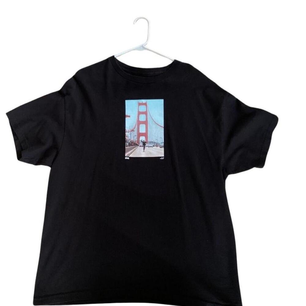 Black Graphic Tee With Golden Gate Bridge